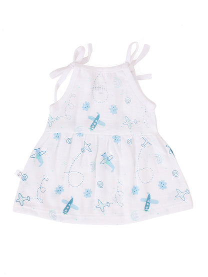 Fly High Muslin Upknot Frock