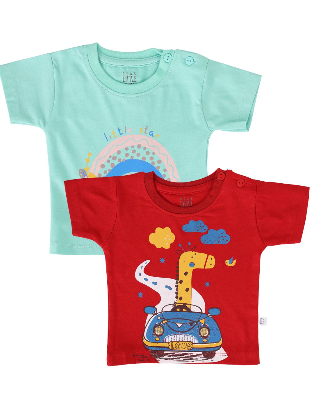 2-Pack Everyday Cotton Tees - Green & Red