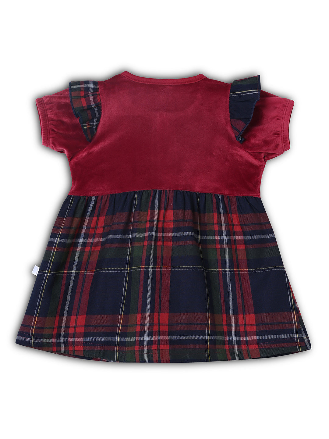 Supersoft & Cotton Plaid Baby Frock - Maroon