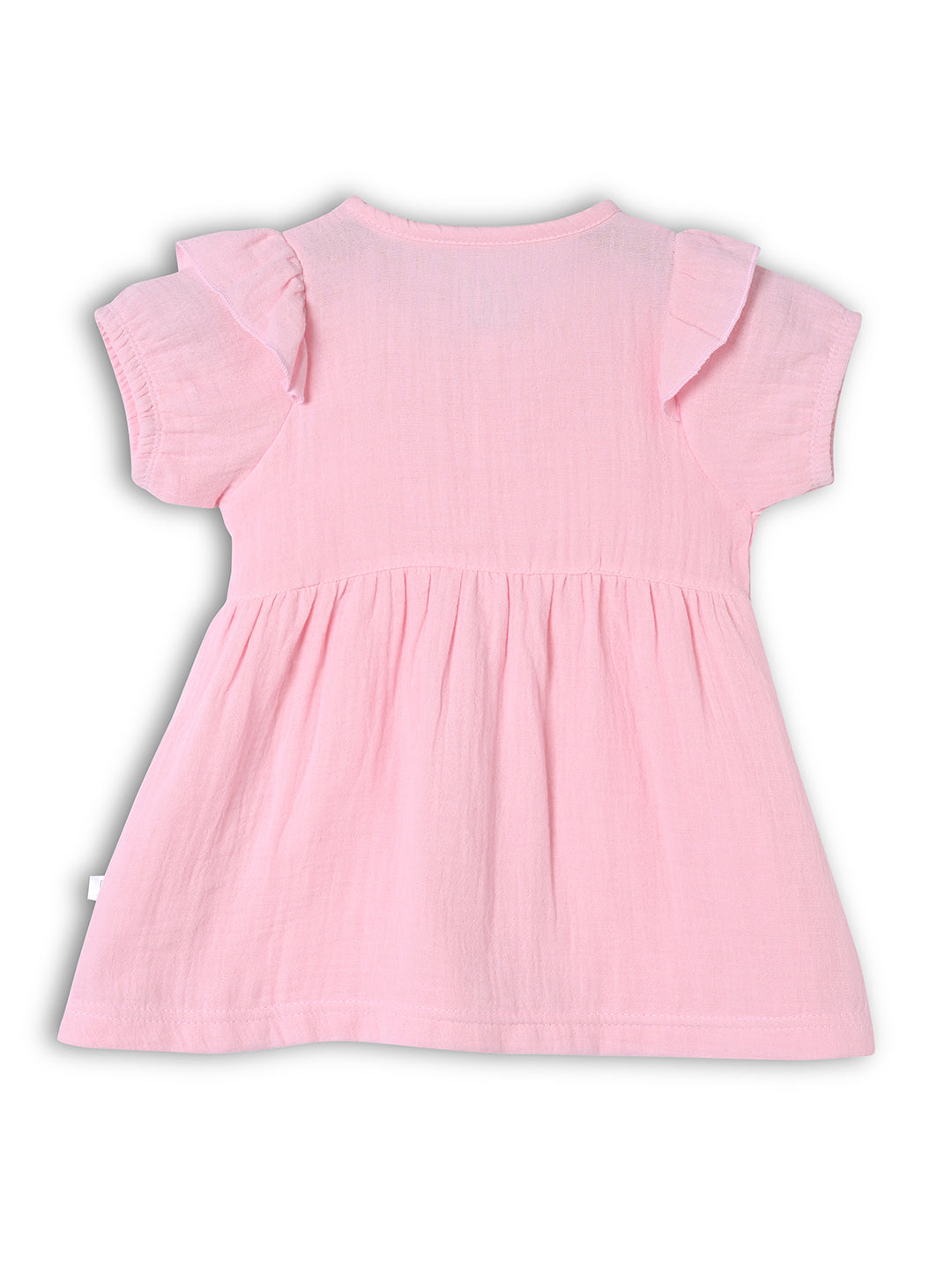 Pink dress with ruffled sleeves 