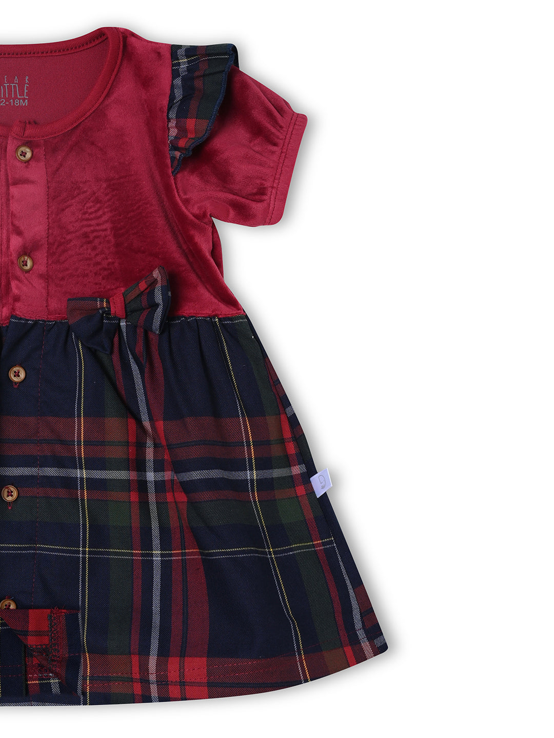 Supersoft & Cotton Plaid Baby Frock - Maroon