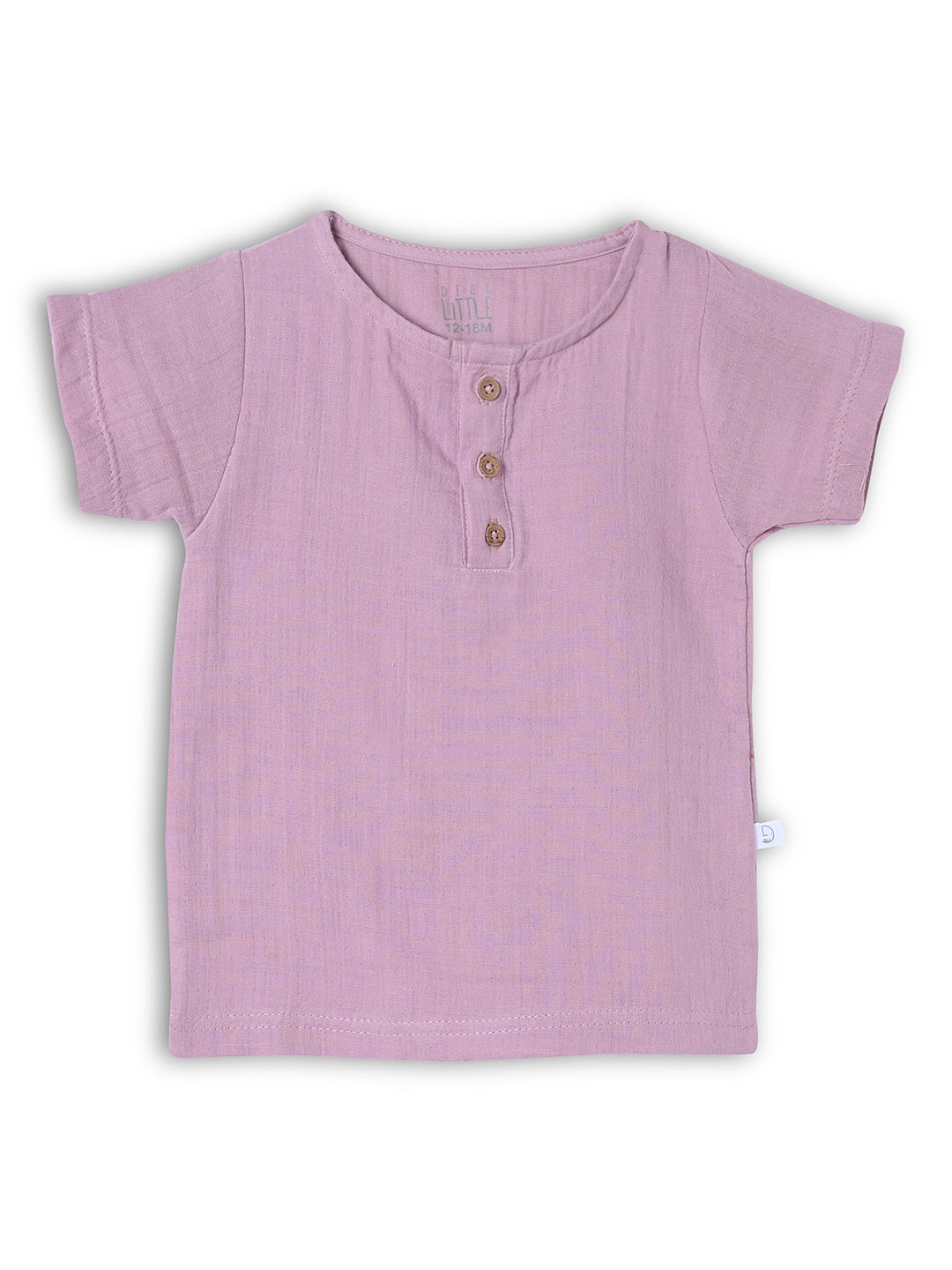 Crinkled Muslin Half sleeve Top & Pant - Mauve