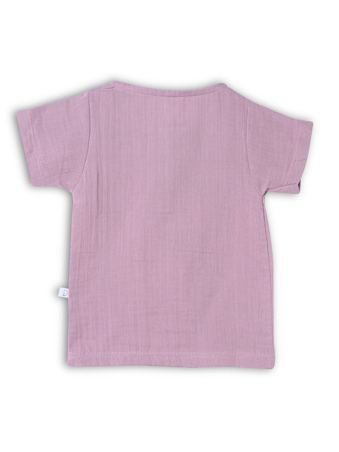 Crinkled Muslin Half sleeve Top & Pant - Mauve