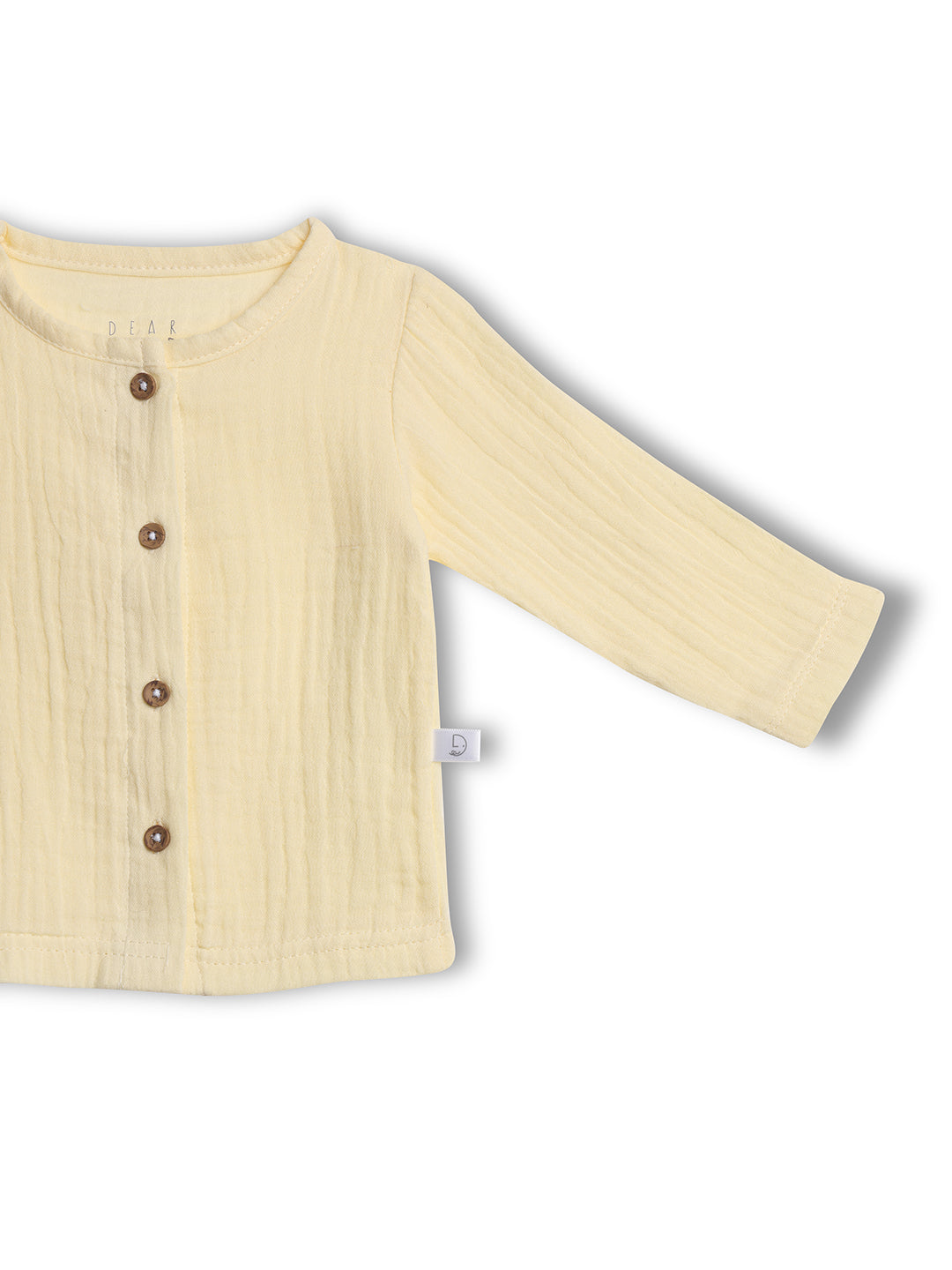 Yellow baby shirt with buttons 