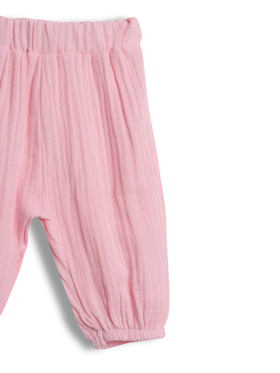 Pink baby pants on a white background