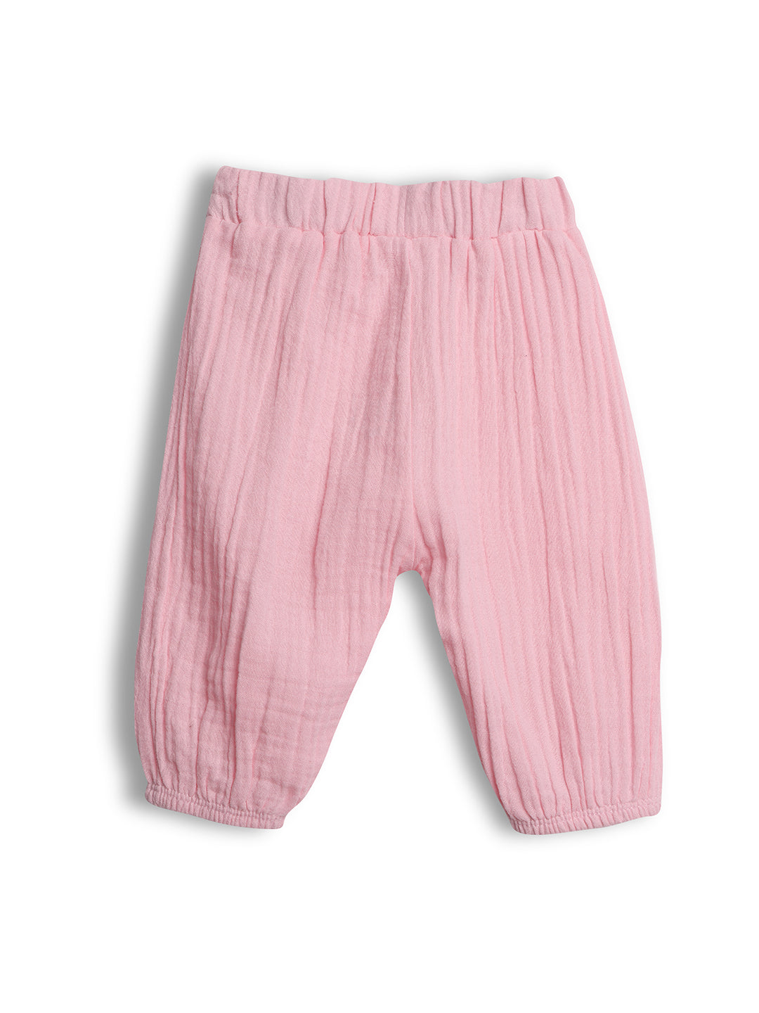 Pink baby pants on a white background