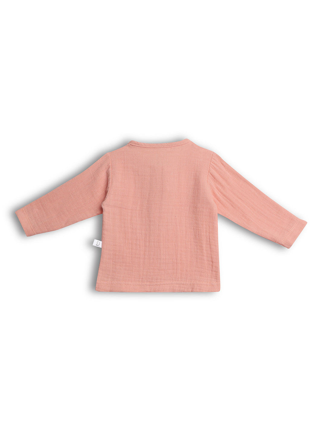 Crinkled Muslin Full Sleeve Top & Pant Co-ord Set - Orange