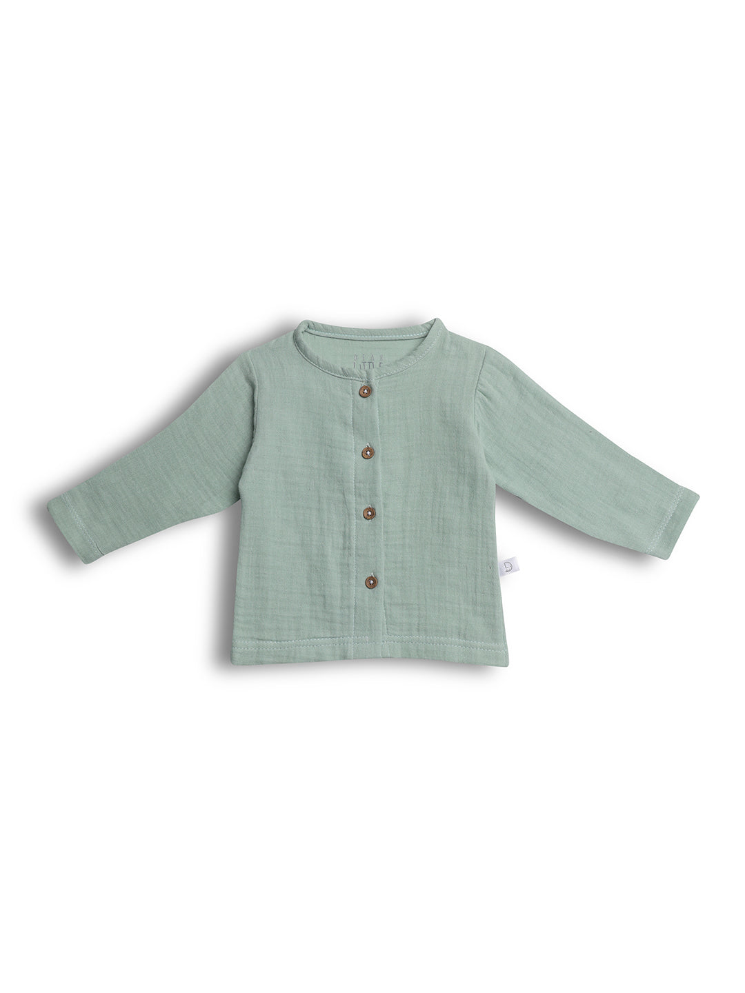 Newborn Muslin Jhabla Soft Green