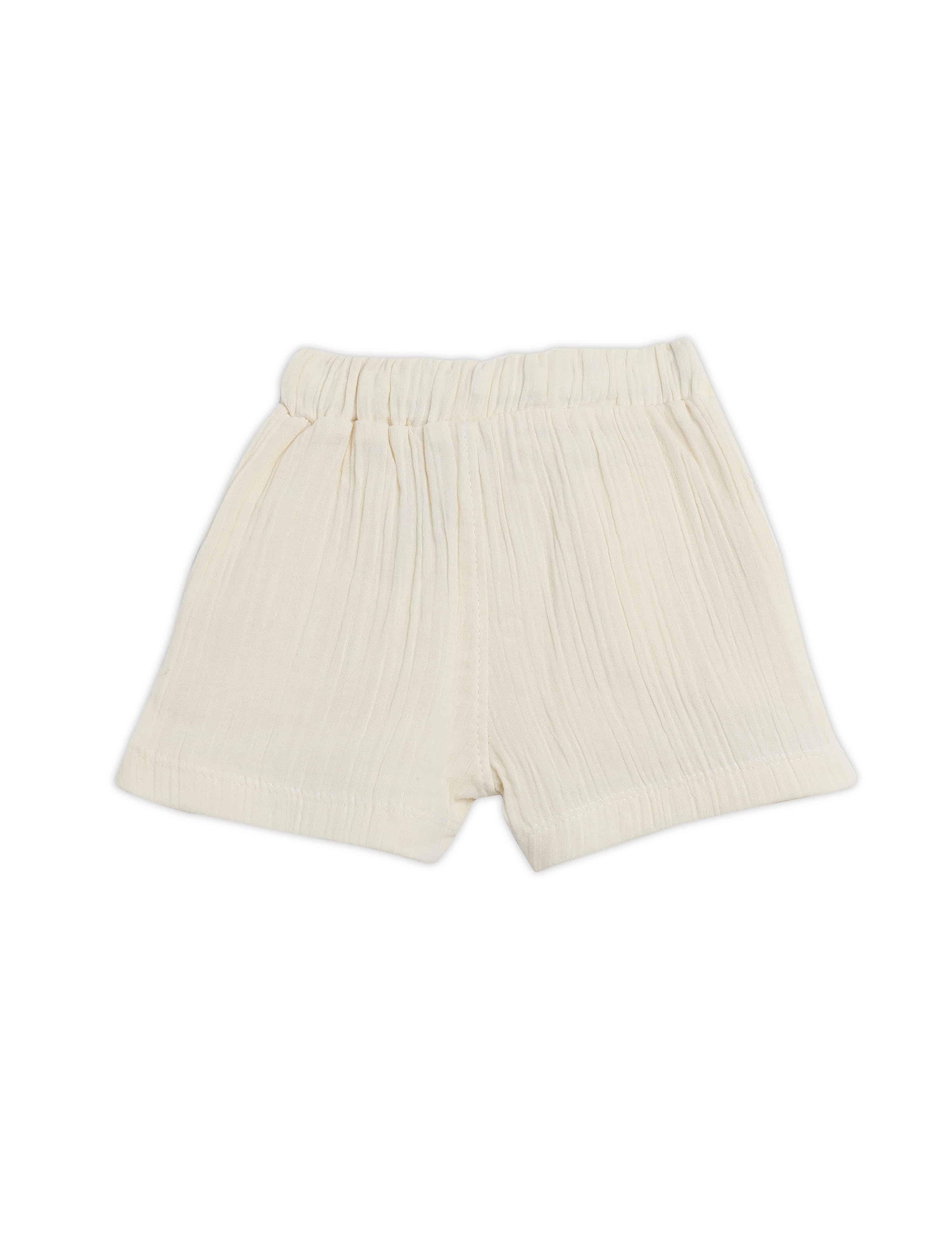 Beige shorts on a white background