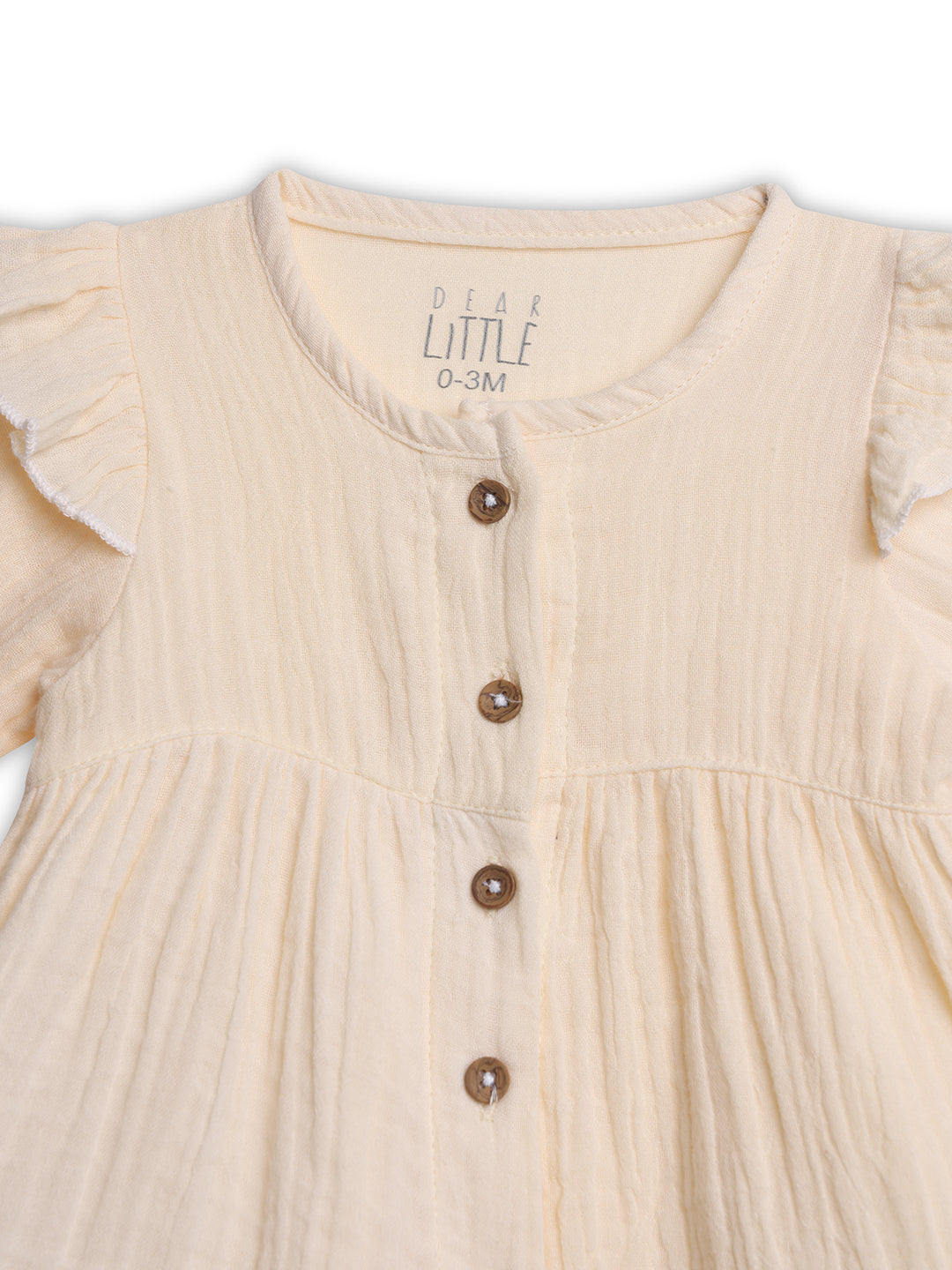 Muslin long sleeve frock with frill 