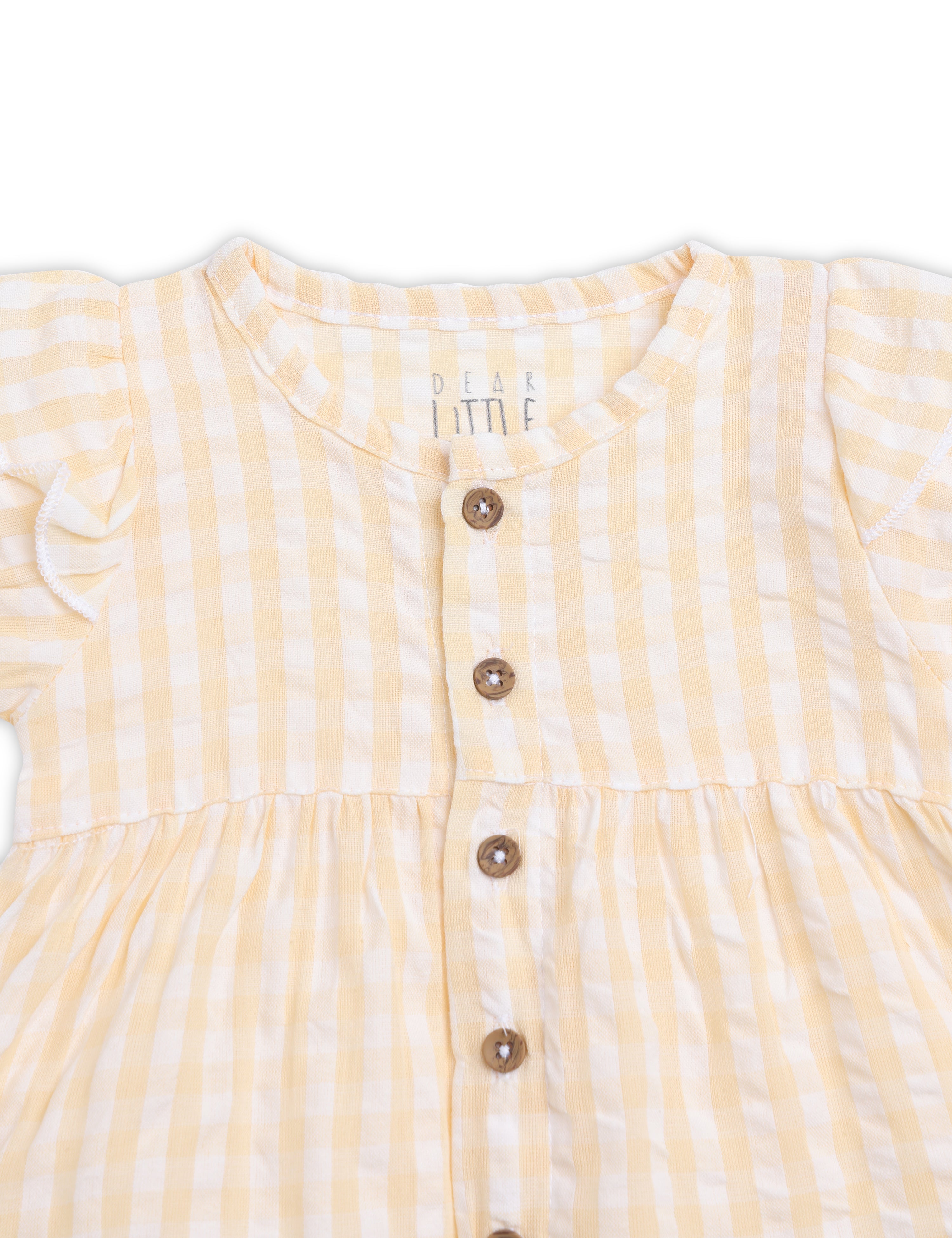 Gingham Ruffle Frock – Sunshine yellow