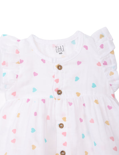 Tiny Hearts Ruffle Frock
