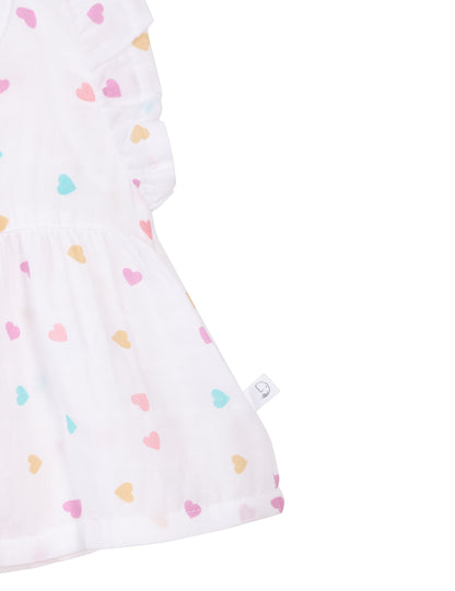 Tiny Hearts Ruffle Frock for Newborn