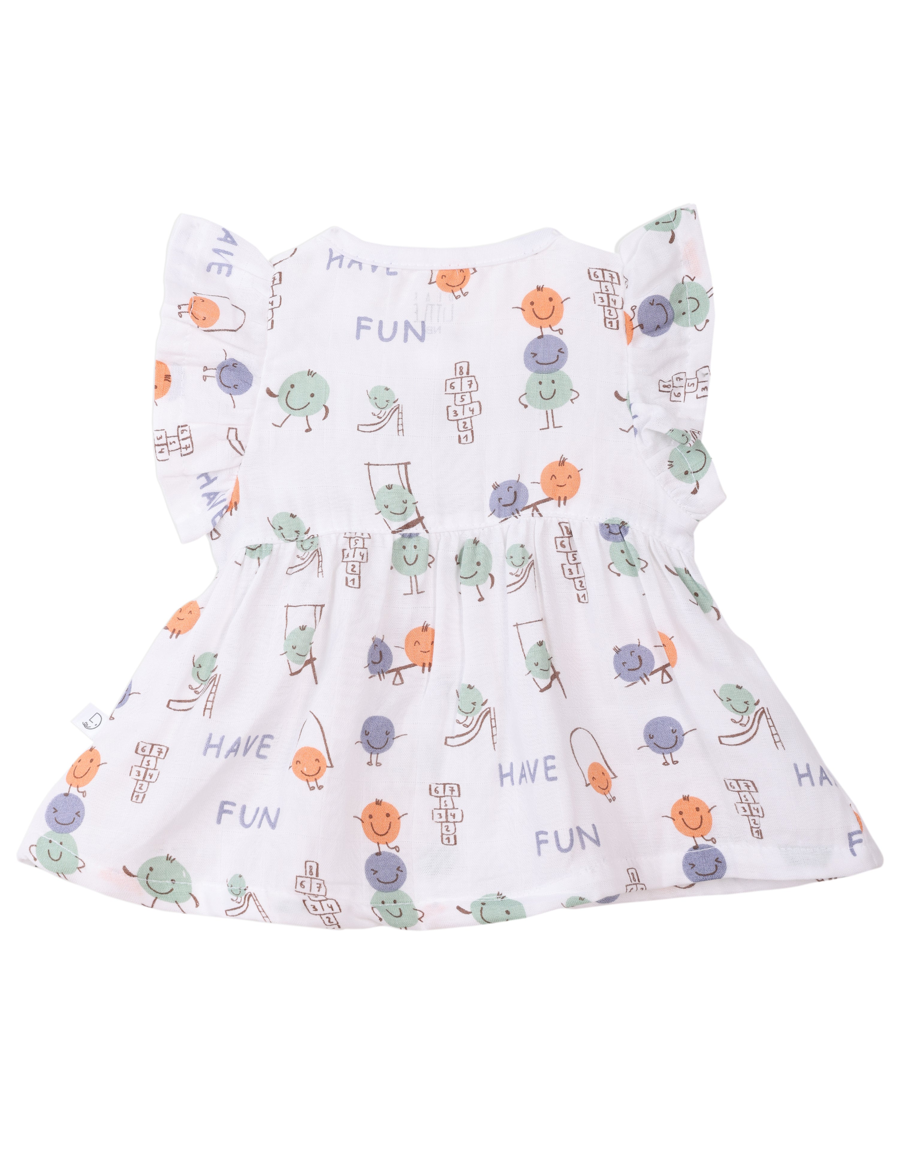 Playtime Fun Ruffle Sleeve Frock for Newborn