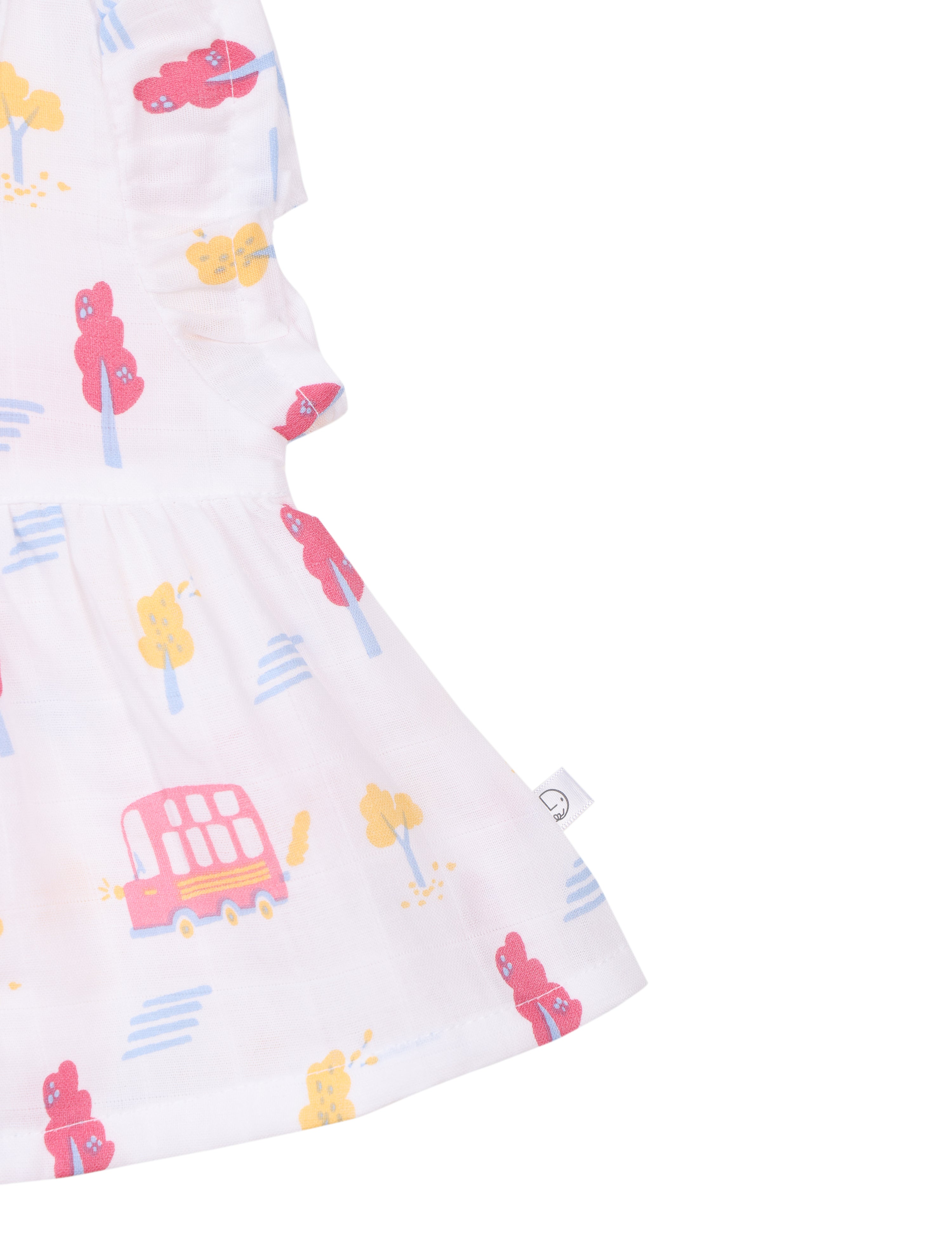 Ruffle Sleeve Muslin Frock
