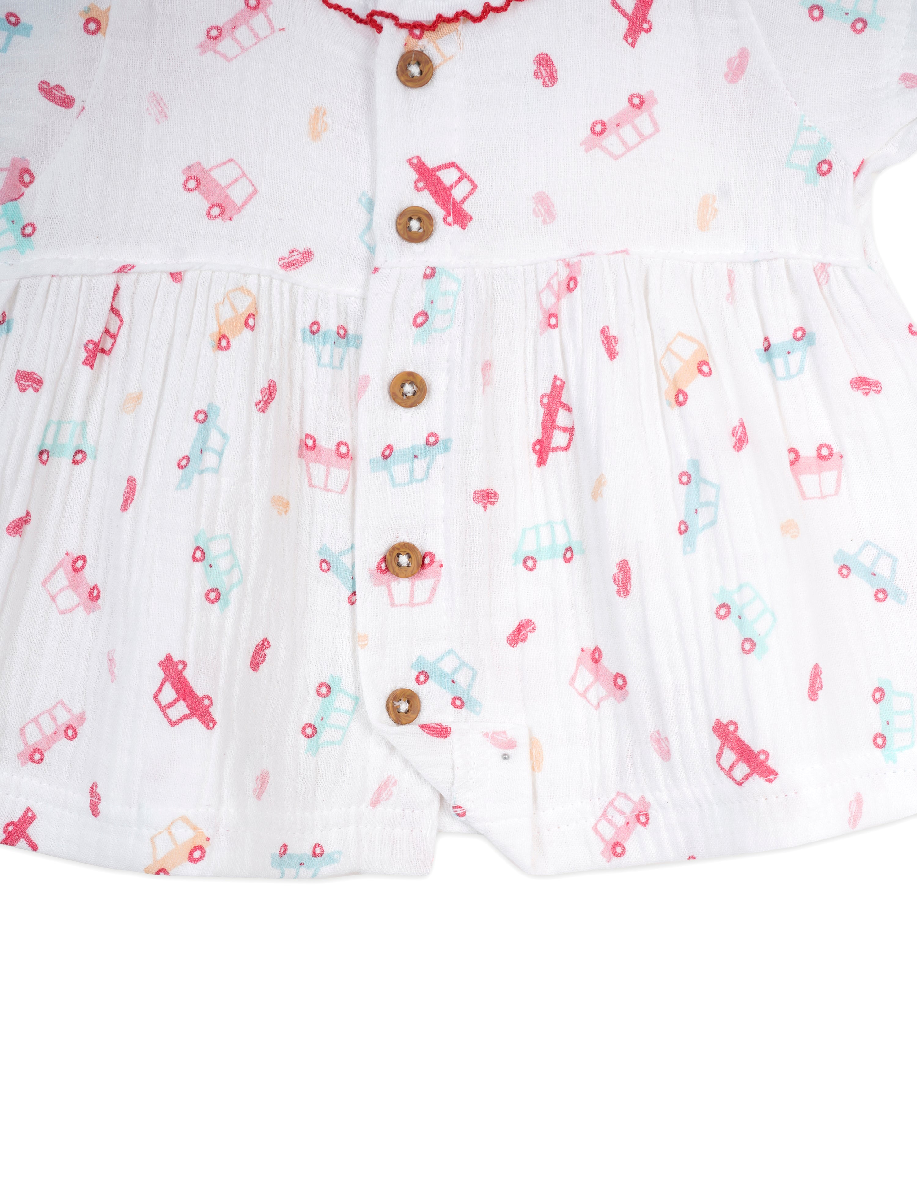 Crinkled Muslin Baby Frock Mini Wheels