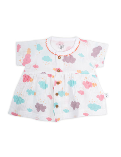 Crinkled Muslin Baby Frock Little Nimbus