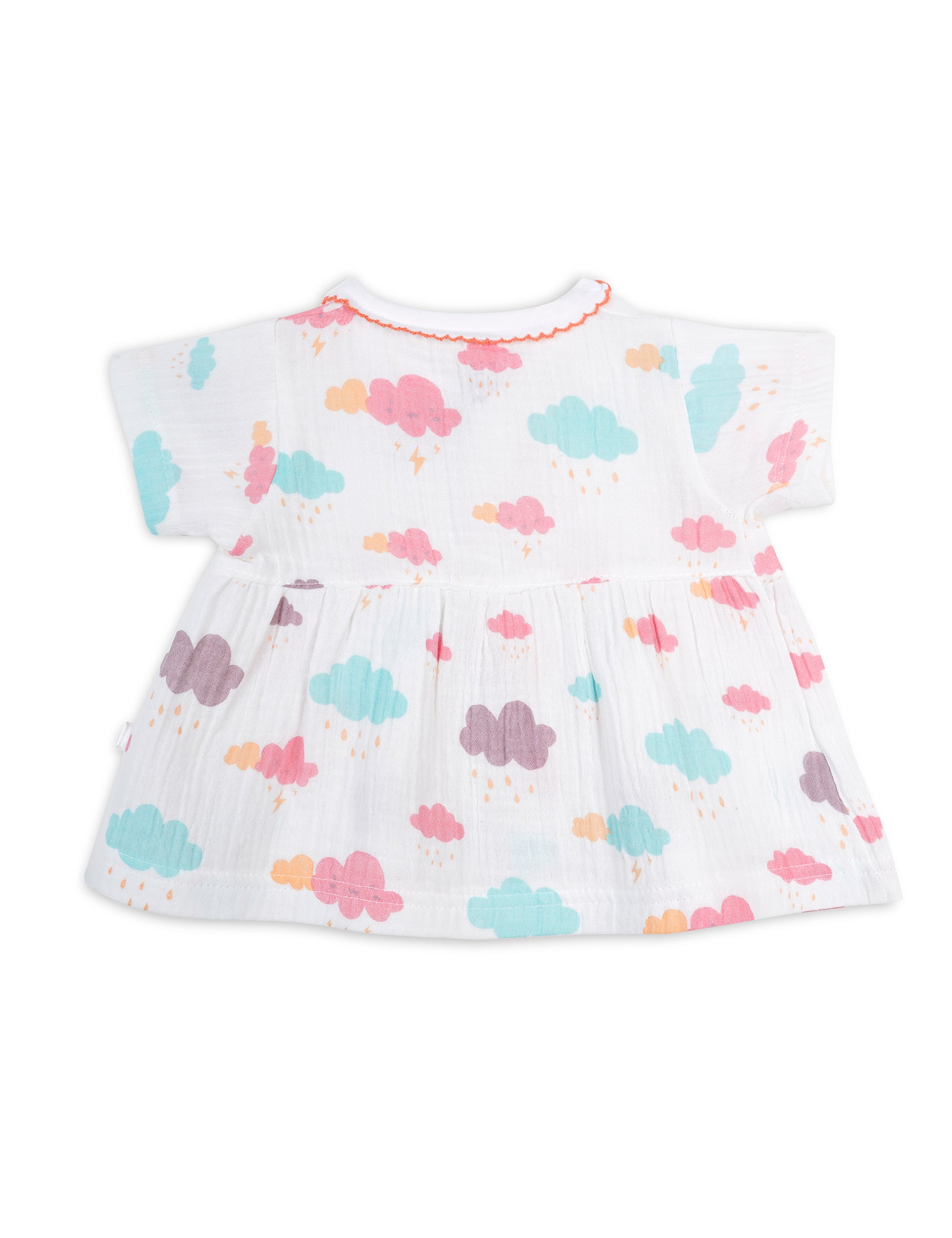 Crinkled Muslin Newborn Frock Little Nimbus