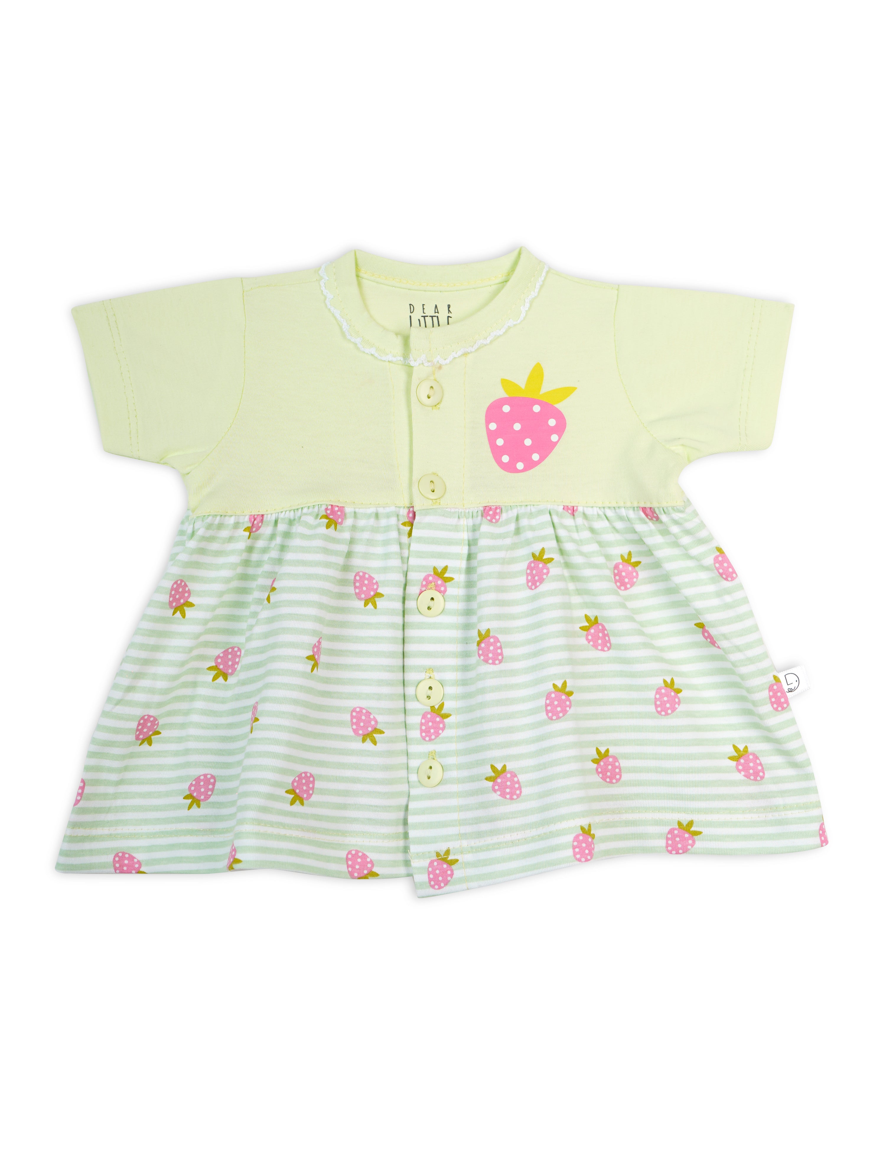 Cotton Frock for Baby Girl in Pastel Green
