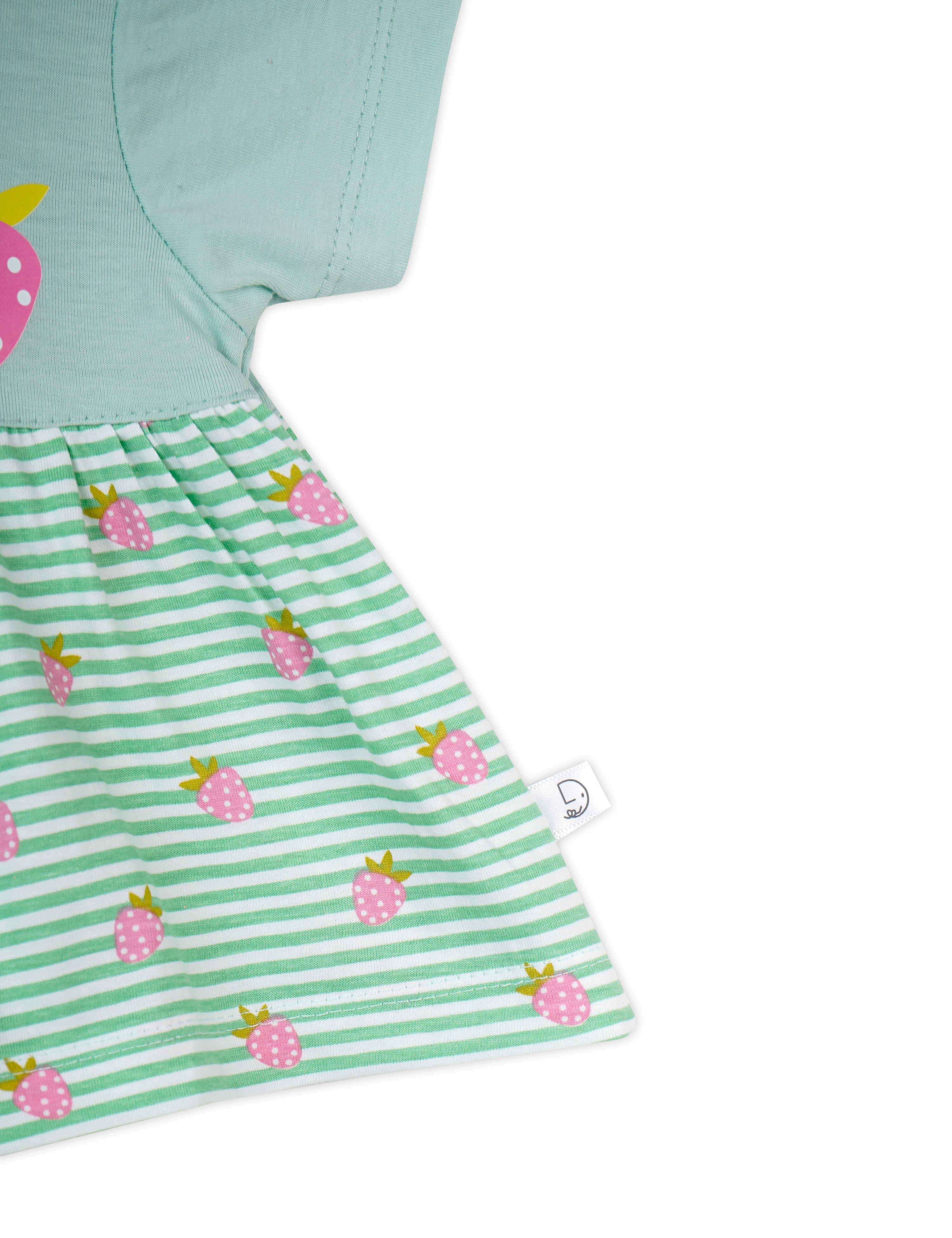 Strawberry Green Frock for Newborn