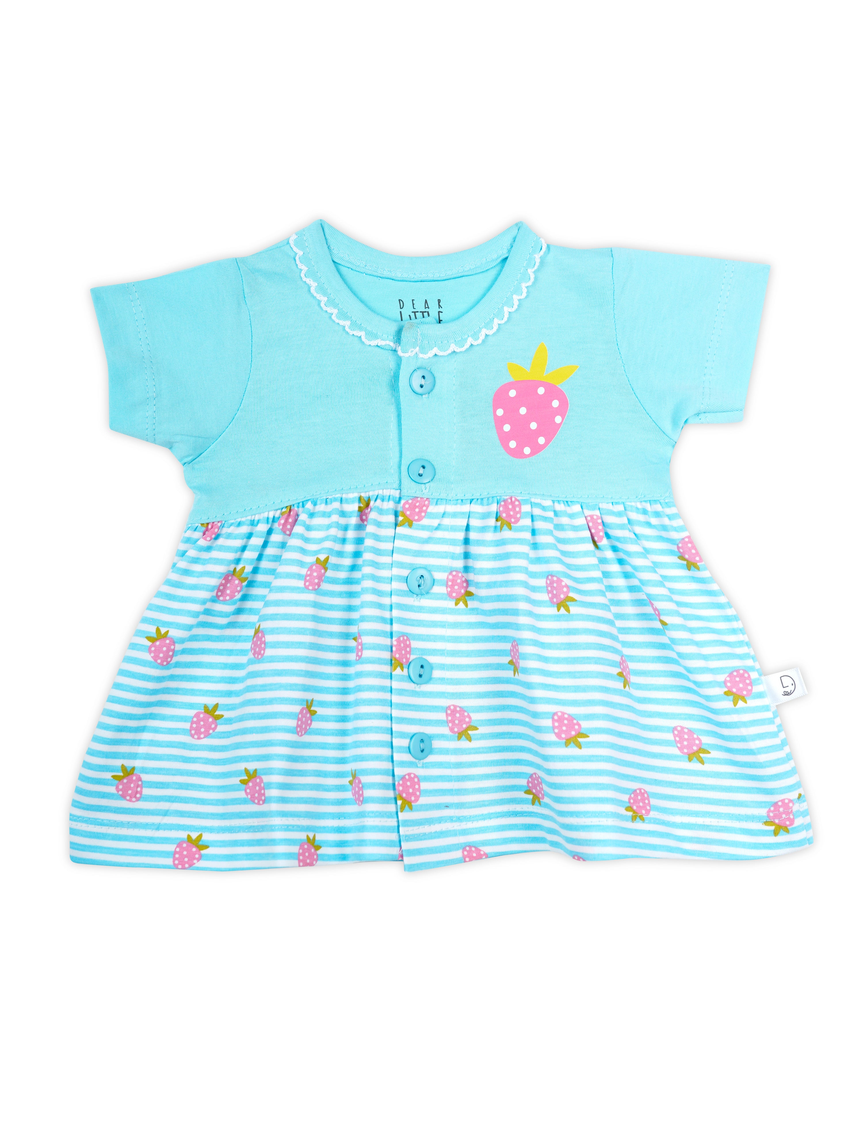 Cotton Frock Aqua Blue