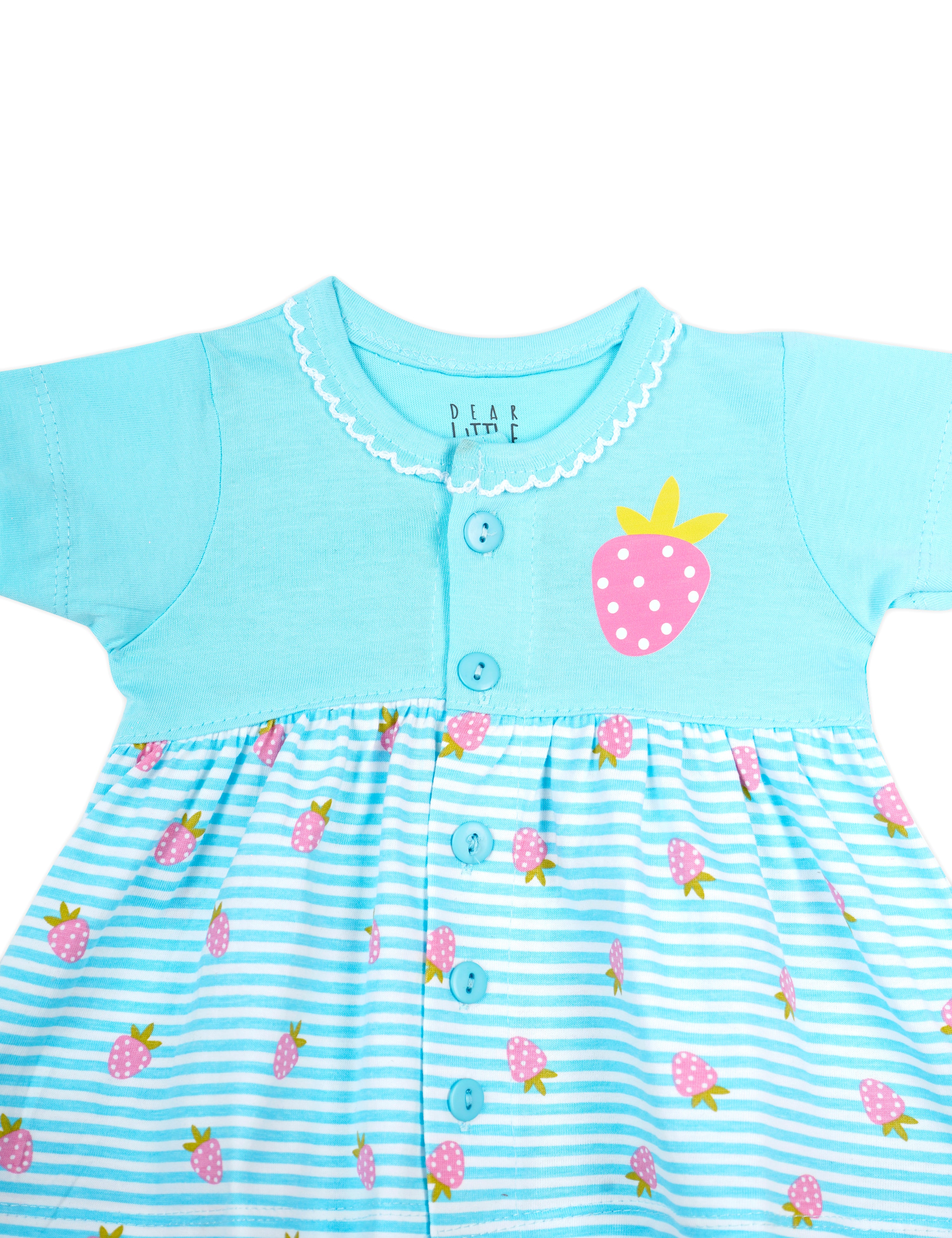 Aqua Blue Cotton Frock for Baby Girl