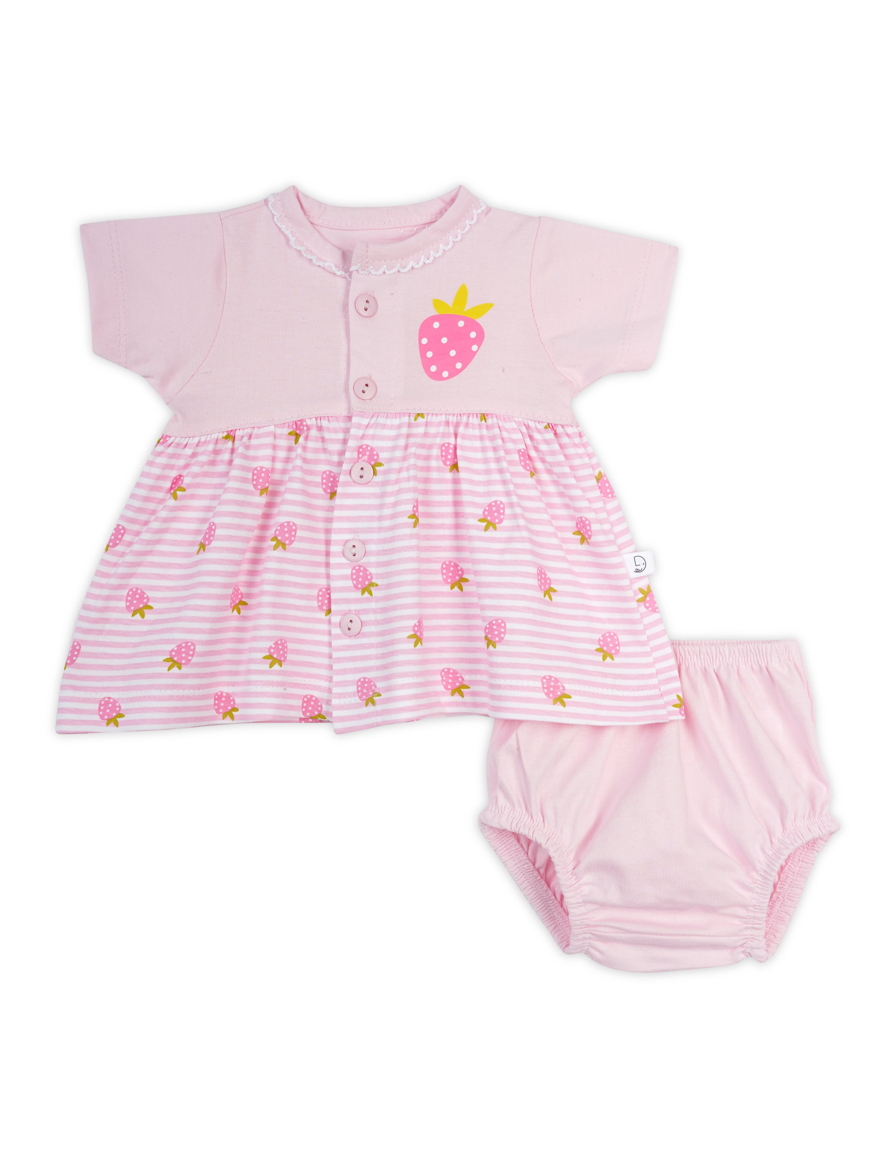 Strawberry Frock Baby Pink