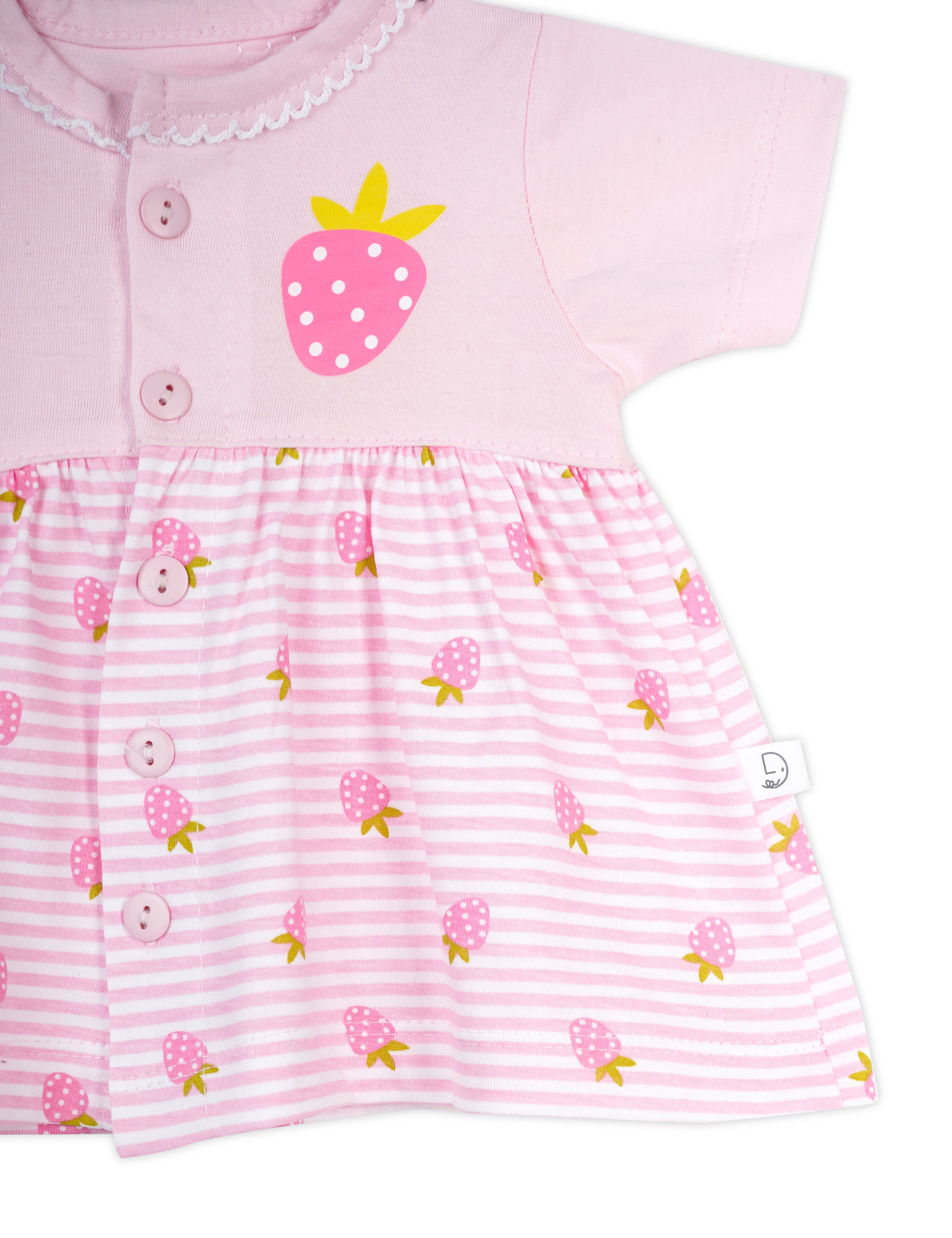 Newborn Frock Set In Baby Pink