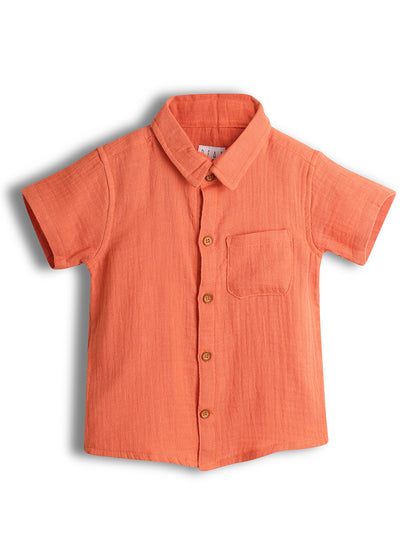 Orange Cotton Baby Boy Shirts